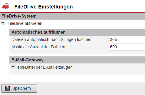 Screenshot Fenster "FileDrive-Einstellungen"