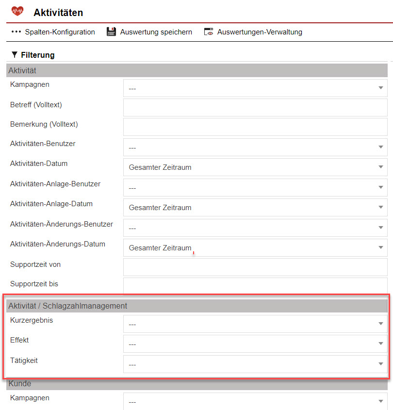 Screenshot Aktivitätsstatistik mit Markierung