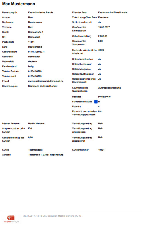 Das Objekt-Datenblatt - AkquiseManager News: Neue Funktionen