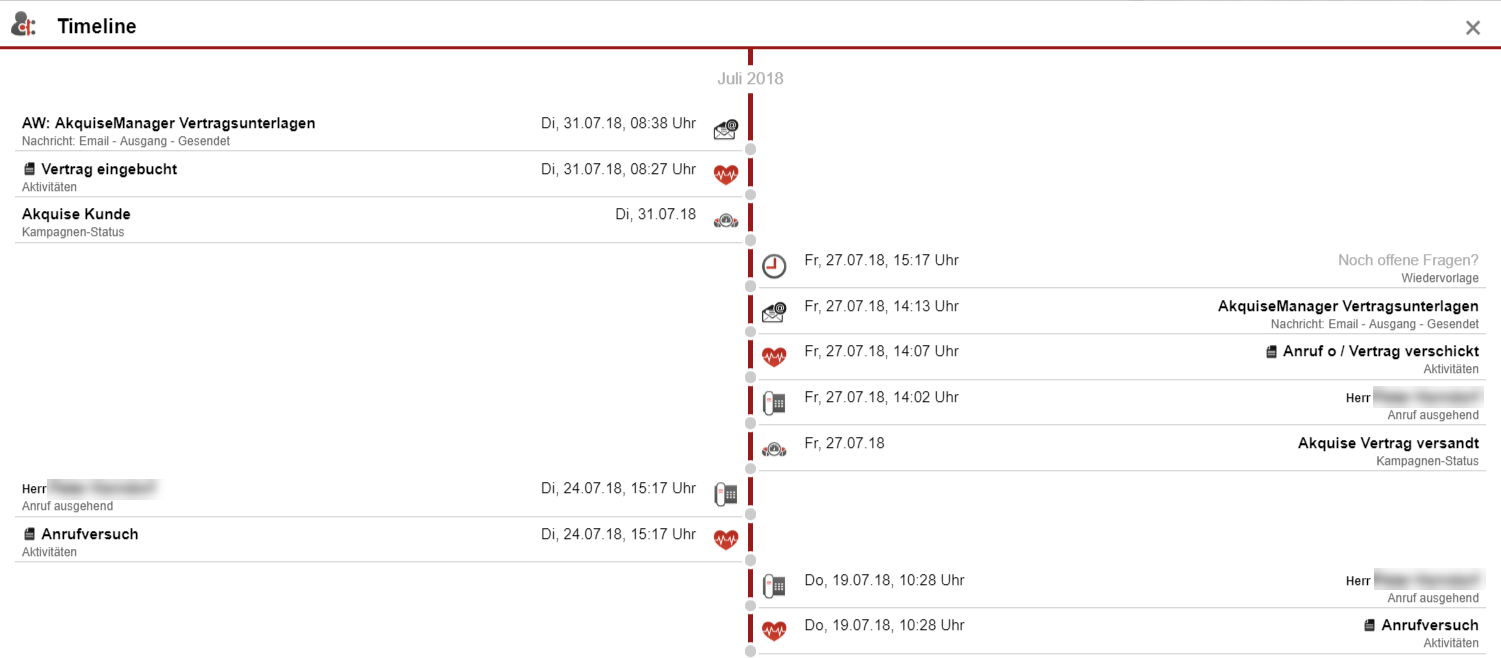 Screenshot Timeline-Fenster
