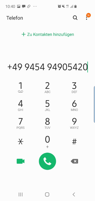 Screenshot Smartphone Anrufmenü