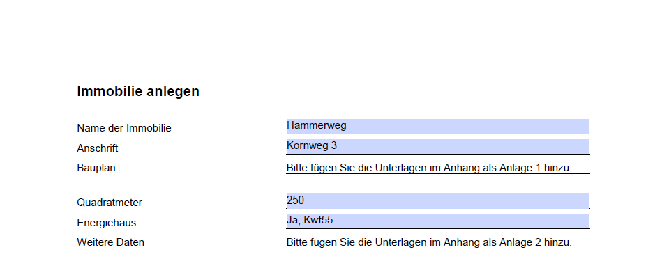 Screenshot: Formular als PDF