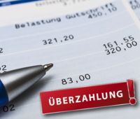 Hinweis bei Überzahlung innerhalb der Belegliste